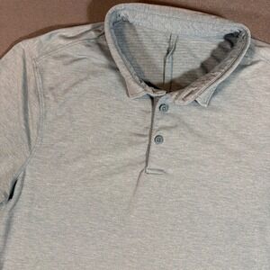 Lululemon Evolution Short-Sleeve Polo Shirt Light Blue Mens Large Slim Fit